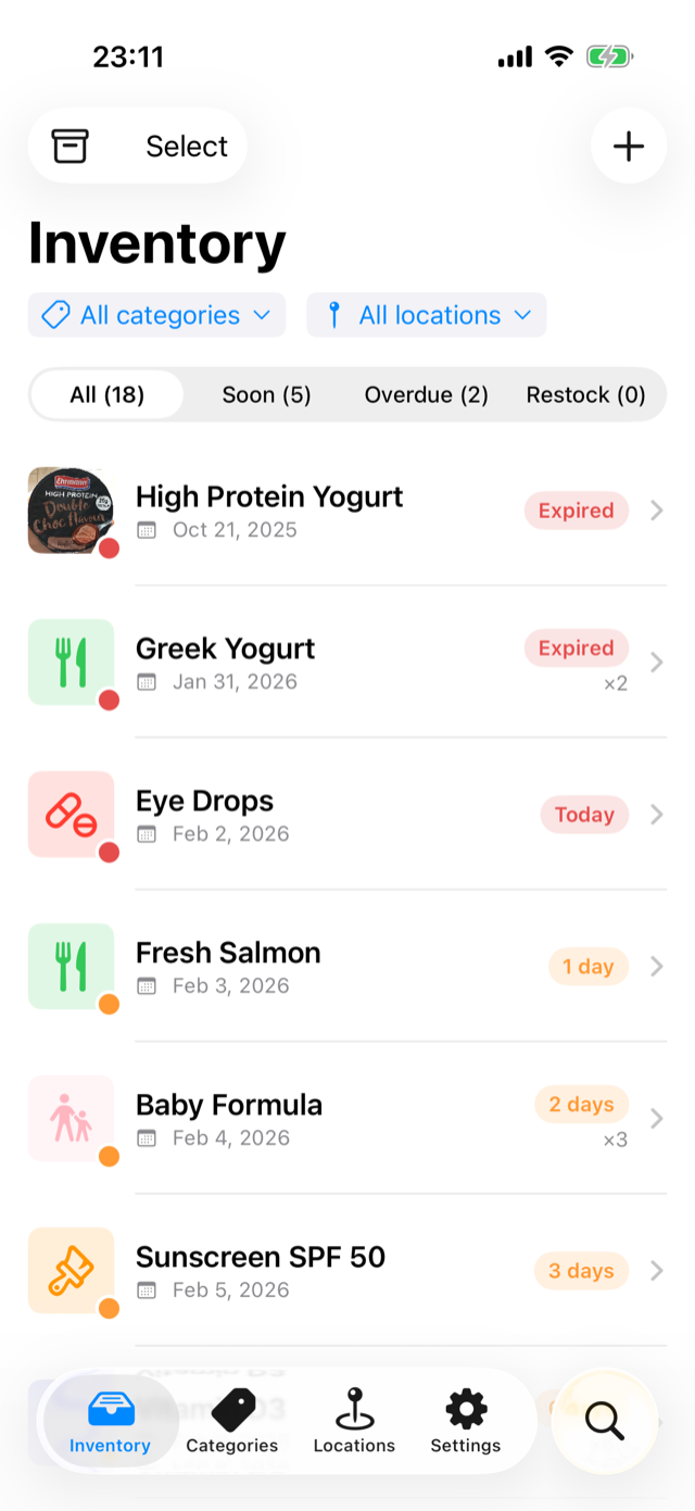 ExpiresBy inventory